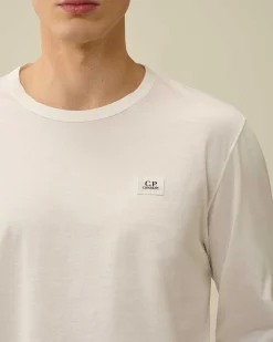 C.P. Company 70/2 Mercerized Jersey Long Sleeved T-Shirt Gauze White Cheap