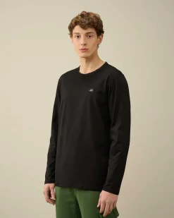 C.P. Company 70/2 Mercerized Jersey Long Sleeved T-Shirt Black Outlet