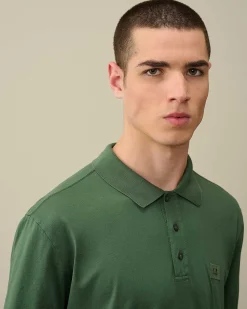 C.P. Company 70/2 Mercerized Jersey Polo Shirt Duck Green Outlet