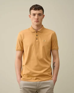 C.P. Company 70/2 Mercerized Jersey Polo Shirt Pastry Shell-Orange Clearance