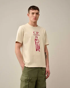 C.P. Company 30/2 Mercerized Jersey Twisted British Sailor T-Shirt Pistachio Shell-Beige Online