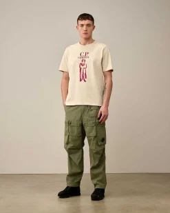 C.P. Company 30/2 Mercerized Jersey Twisted British Sailor T-Shirt Pistachio Shell-Beige Online
