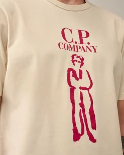 C.P. Company 30/2 Mercerized Jersey Twisted British Sailor T-Shirt Pistachio Shell-Beige Online