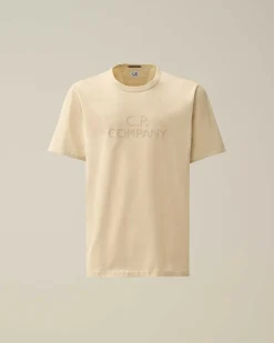 C.P. Company 30/2 Mercerized Jersey Twisted Logo T-Shirt Pistachio Shell-Beige Best