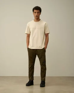 C.P. Company 30/2 Mercerized Jersey Twisted Logo T-Shirt Pistachio Shell-Beige Best