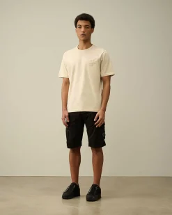 C.P. Company 30/2 Mercerized Jersey Twisted Pocket T-Shirt Pistachio Shell-Beige Fashion