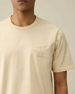 C.P. Company 30/2 Mercerized Jersey Twisted Pocket T-Shirt Pistachio Shell-Beige Fashion