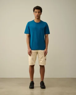 C.P. Company 30/2 Mercerized Jersey Twisted Pocket T-Shirt Ink Blue Fashion