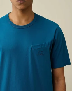 C.P. Company 30/2 Mercerized Jersey Twisted Pocket T-Shirt Ink Blue Fashion