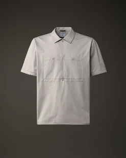 C.P. Company Metropolis Series Mercerized Jersey Polo Shirt Drizzle Grey Shop