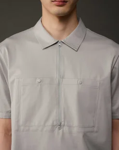C.P. Company Metropolis Series Mercerized Jersey Polo Shirt Drizzle Grey Shop