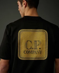 C.P. Company Metropolis Series Mercerized Jersey Graphic Badge T-Shirt Black Sale