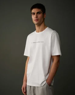 C.P. Company Metropolis Series Mercerized Jersey Graphic Badge T-Shirt White Outlet