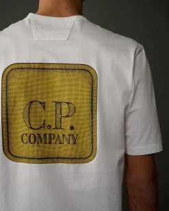 C.P. Company Metropolis Series Mercerized Jersey Graphic Badge T-Shirt White Outlet