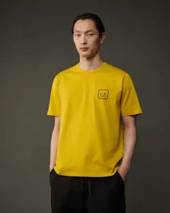 C.P. Company Metropolis Series Mercerized Jersey Logo Graphic T-Shirt Sulphur-Yellow Clearance