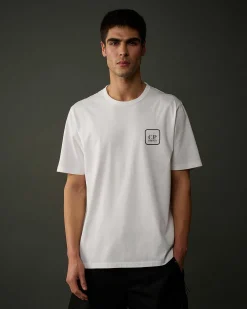 C.P. Company Metropolis Series Mercerized Jersey Logo Graphic T-Shirt White Best
