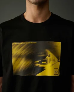 C.P. Company Metropolis Series Mercerized Jersey Graphic Metro T-Shirt Black Best Sale