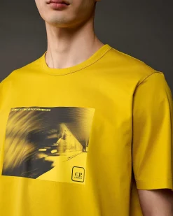 C.P. Company Metropolis Series Mercerized Jersey Graphic Metro T-Shirt Sulphur-Yellow Outlet