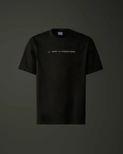 C.P. Company Metropolis Series Mercerized Jersey Graphic Face T-Shirt Black Best