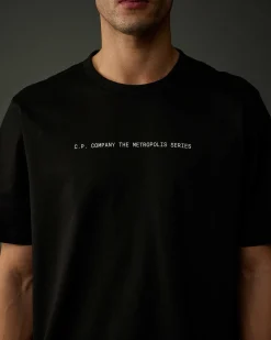 C.P. Company Metropolis Series Mercerized Jersey Graphic Face T-Shirt Black Best