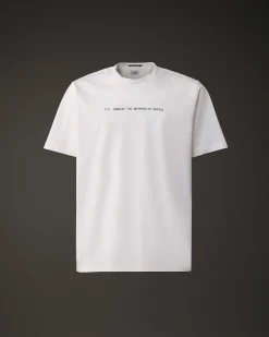 C.P. Company Metropolis Series Mercerized Jersey Graphic Face T-Shirt White Fashion