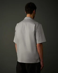 C.P. Company Metropolis Series Short Sleeved Gabardine Shirt Drizzle Grey Hot