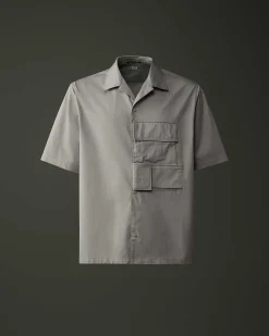 C.P. Company Metropolis Series Short Sleeved Gabardine Shirt Drizzle Grey Hot