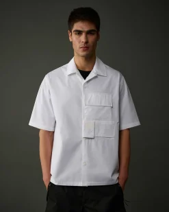 C.P. Company Metropolis Series Short Sleeved Gabardine Shirt White New