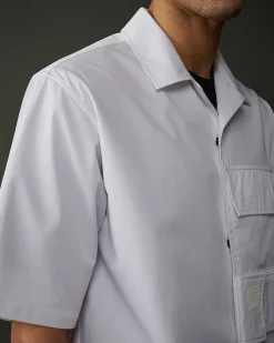 C.P. Company Metropolis Series Short Sleeved Gabardine Shirt White New