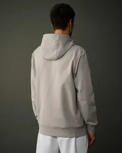 C.P. Company Metropolis Series Stretch Fleece Logo Hoodie Drizzle Grey Flash Sale