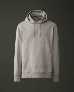 C.P. Company Metropolis Series Stretch Fleece Logo Hoodie Drizzle Grey Flash Sale