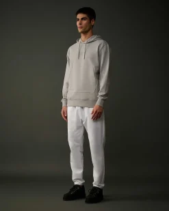 C.P. Company Metropolis Series Stretch Fleece Logo Hoodie Drizzle Grey Flash Sale