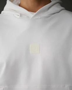C.P. Company Metropolis Series Stretch Fleece Logo Hoodie White Store