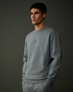C.P. Company Metropolis Series Stretch Fleece Logo Sweatshirt Turbulence-Grey Discount