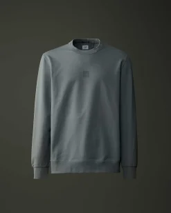 C.P. Company Metropolis Series Stretch Fleece Logo Sweatshirt Turbulence-Grey Discount