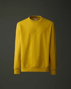 C.P. Company Metropolis Series Stretch Fleece Logo Sweatshirt Sulphur-Yellow Outlet