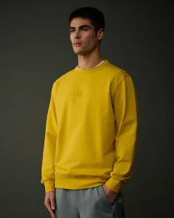 C.P. Company Metropolis Series Stretch Fleece Logo Sweatshirt Sulphur-Yellow Outlet