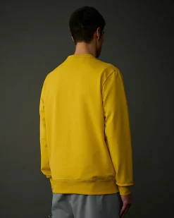 C.P. Company Metropolis Series Stretch Fleece Logo Sweatshirt Sulphur-Yellow Outlet