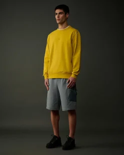 C.P. Company Metropolis Series Stretch Fleece Logo Sweatshirt Sulphur-Yellow Outlet