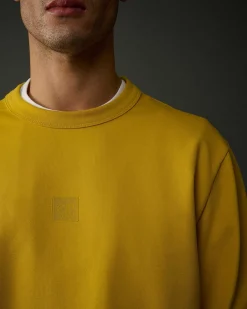 C.P. Company Metropolis Series Stretch Fleece Logo Sweatshirt Sulphur-Yellow Outlet