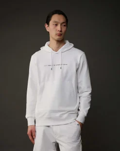 C.P. Company Metropolis Series Stretch Fleece Graphic Hoodie White Flash Sale