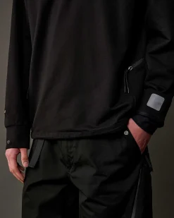 C.P. Company Metropolis Series Stretch Fleece Pocket Sweatshirt Black Outlet