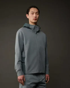 C.P. Company Metropolis Series Stretch Fleece Mixed Zipped Hoodie Turbulence-Grey Online