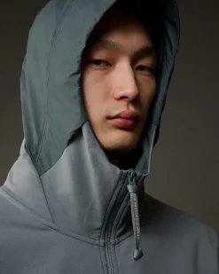 C.P. Company Metropolis Series Stretch Fleece Mixed Zipped Hoodie Turbulence-Grey Online