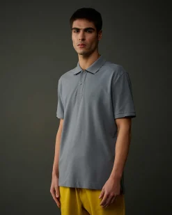 C.P. Company Metropolis Series Stretch Piquet Polo Shirt Turbulence-Grey Discount