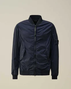 C.P. Company Nycra-R Bomber Jacket Total Eclipse-Blue Flash Sale