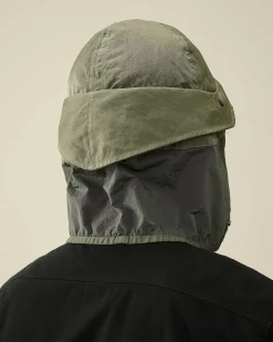 C.P. Company Nylon B Neck Flap Bucket Hat Agave Green Best Sale