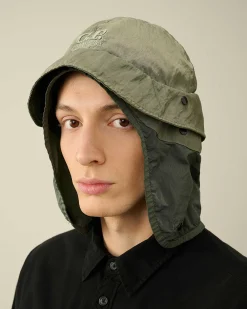 C.P. Company Nylon B Neck Flap Bucket Hat Agave Green Best Sale