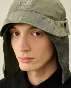 C.P. Company Nylon B Neck Flap Bucket Hat Agave Green Best Sale
