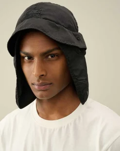 C.P. Company Nylon B Neck Flap Bucket Hat Black Best Sale